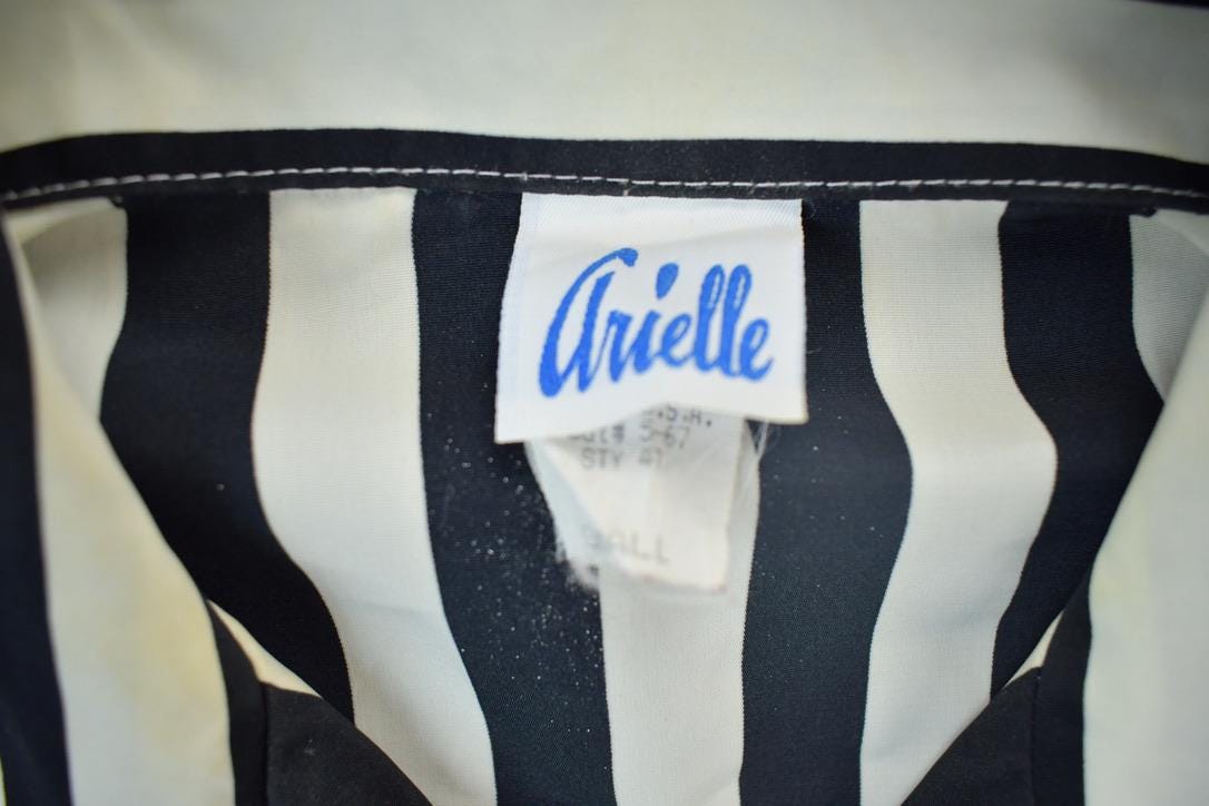 Vintage 1990s Black & White Patterned Striped Shirt