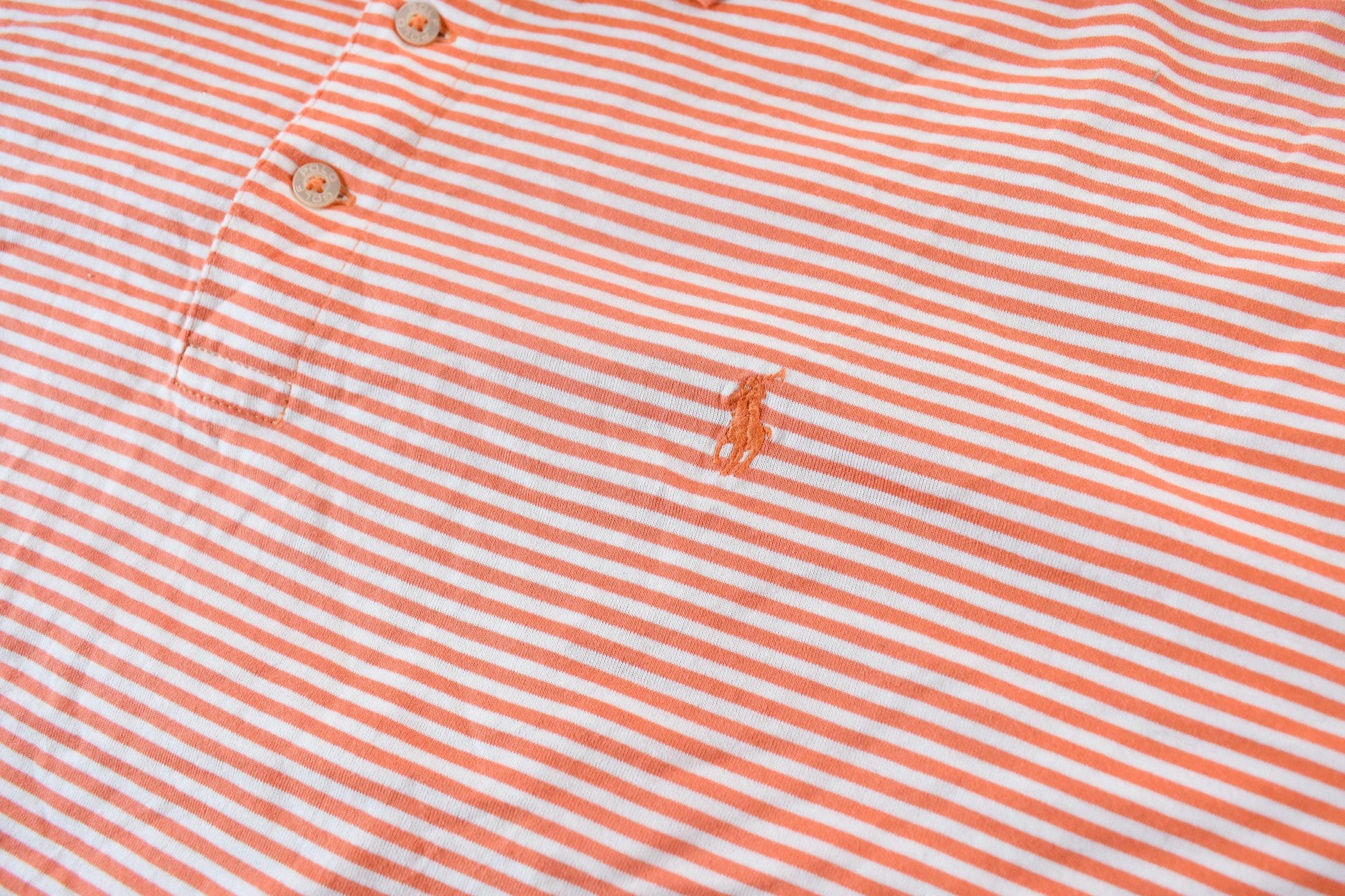 Vintage 1990s Polo Ralph Lauren Striped Crest Golf Polo Shirt