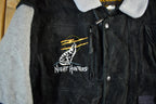 Vintage 1990s Wolf Nature Wool Leather Varsity Jacket