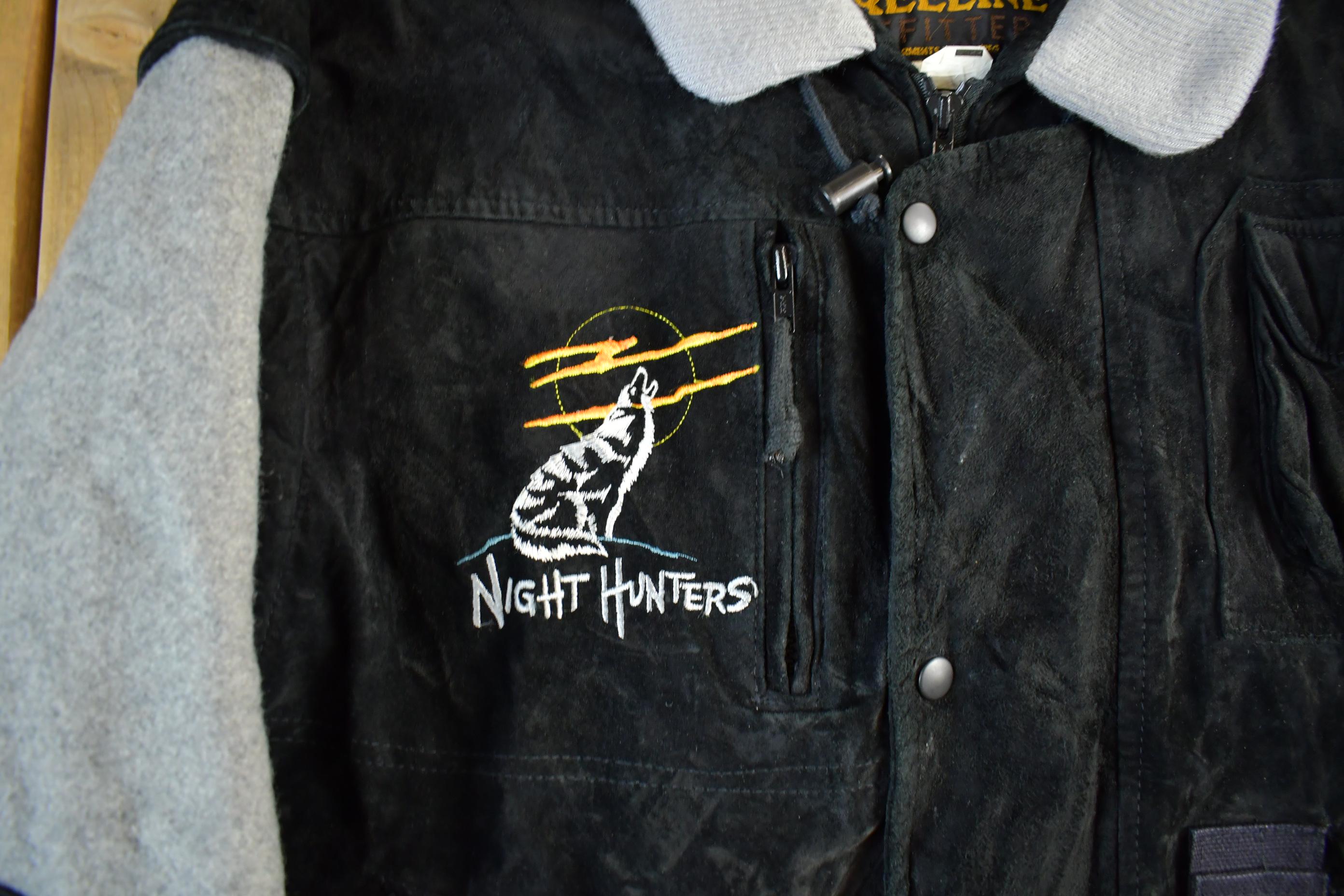 Vintage 1990s Wolf Nature Wool Leather Varsity Jacket