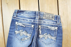 Vintage Y2K Miss Me Bedazzled Low Rise Jeans Size 26x31