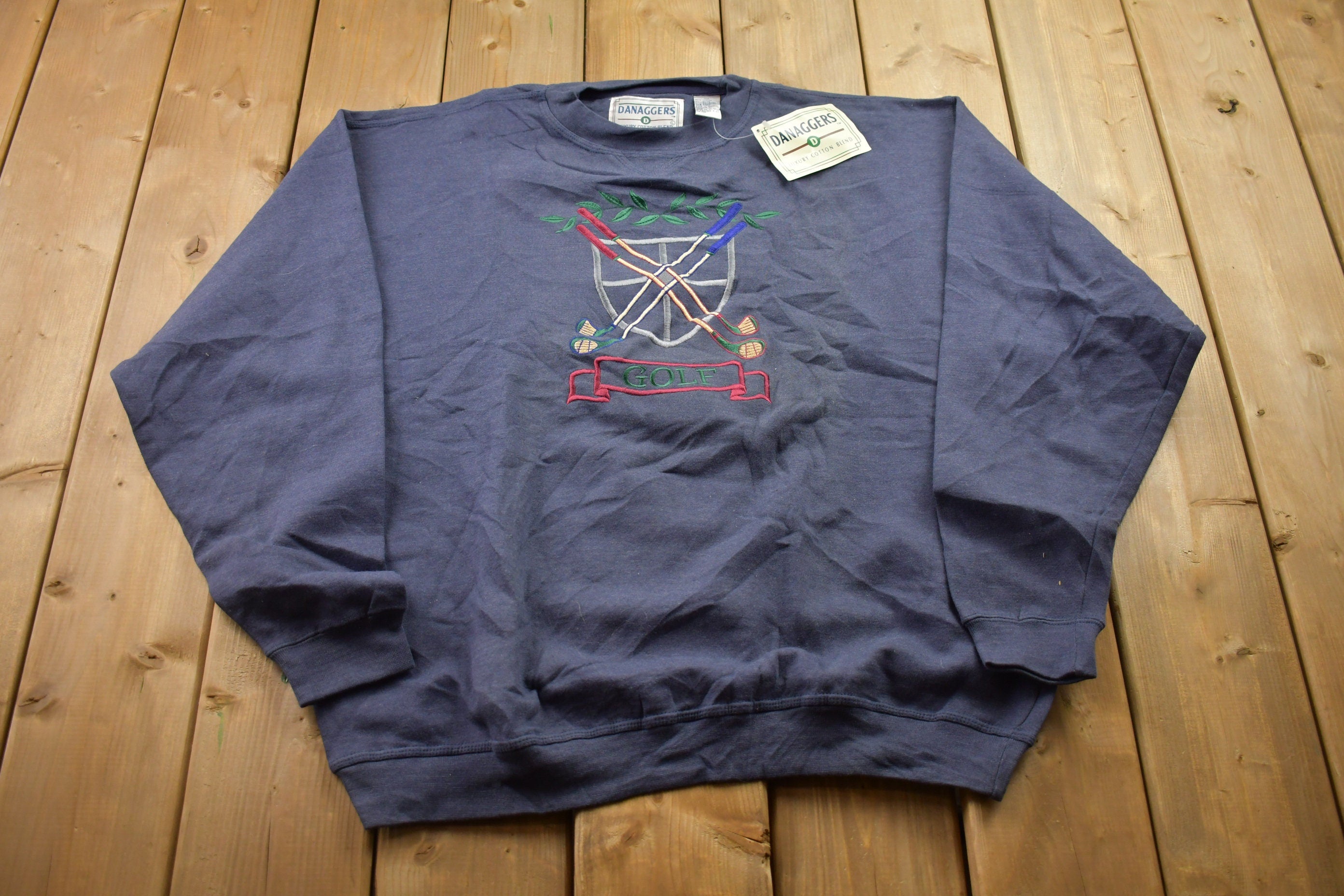 Vintage 1990s Brand New Danaggers Golf Crewneck Sweatshirt