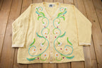 Vintage 1990s Cute Floral Theme Knit Cardigan