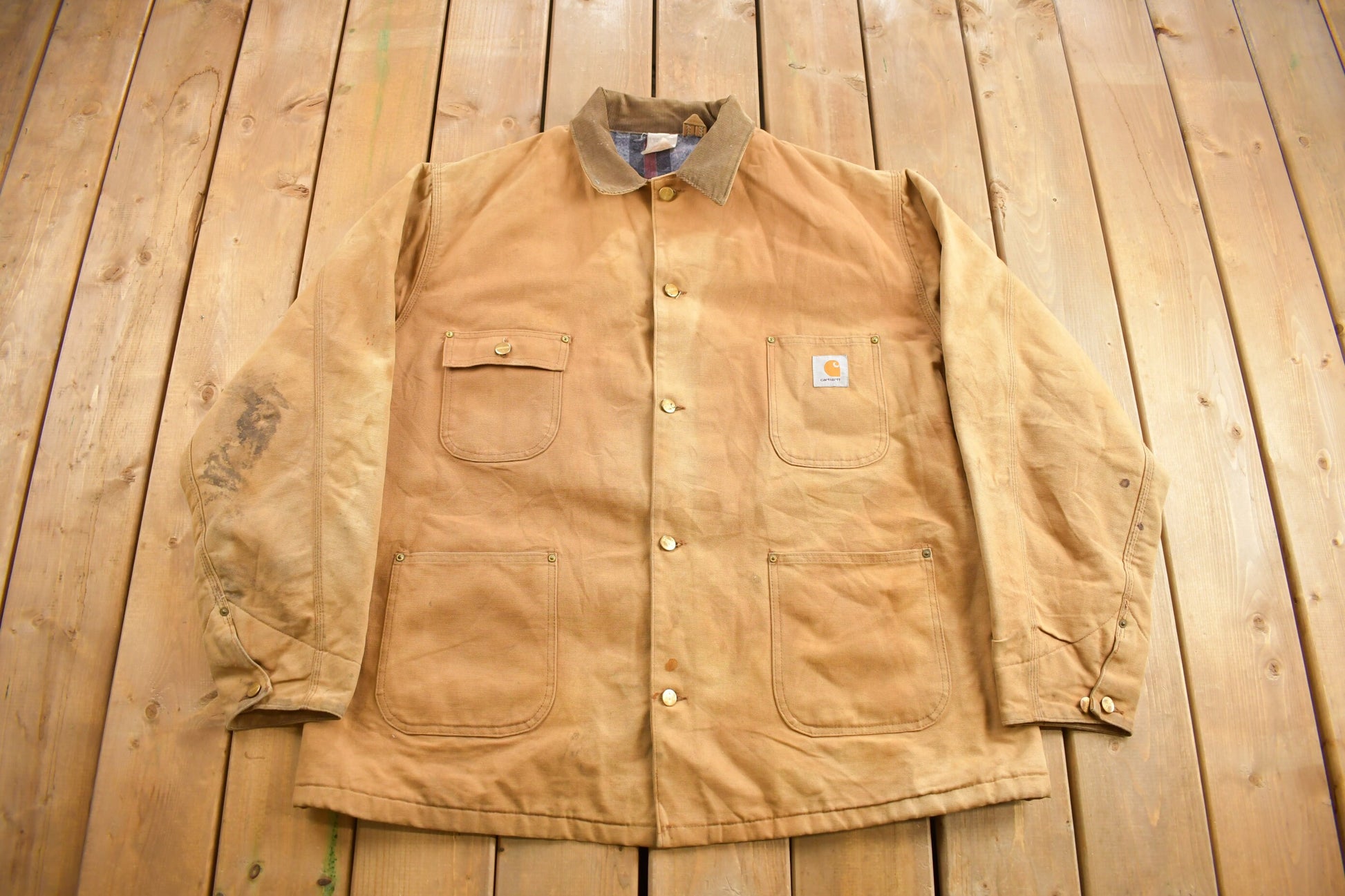 Vintage 1980s Carhartt Blanket Lined Chore Coat