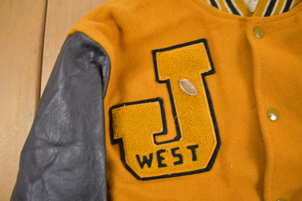 Vintage 1980s Juliet West Holloway Leather Varsity Jacket