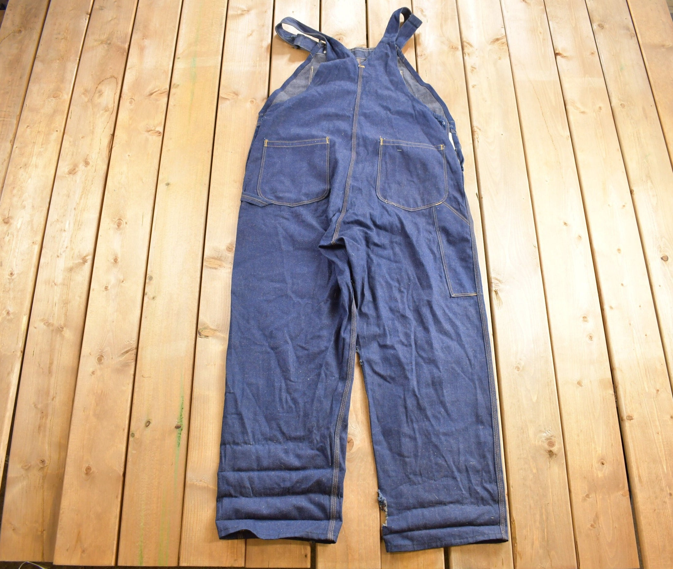 Vintage 1990s Wearmaster Simpsons-Sears Denim Jean Overalls Size 42 x 30