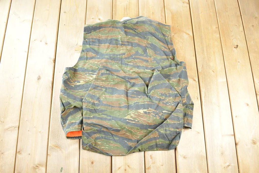 Vintage 1980s Clarkfield Outdoors Woodland Camo Hunters Vest Men's L