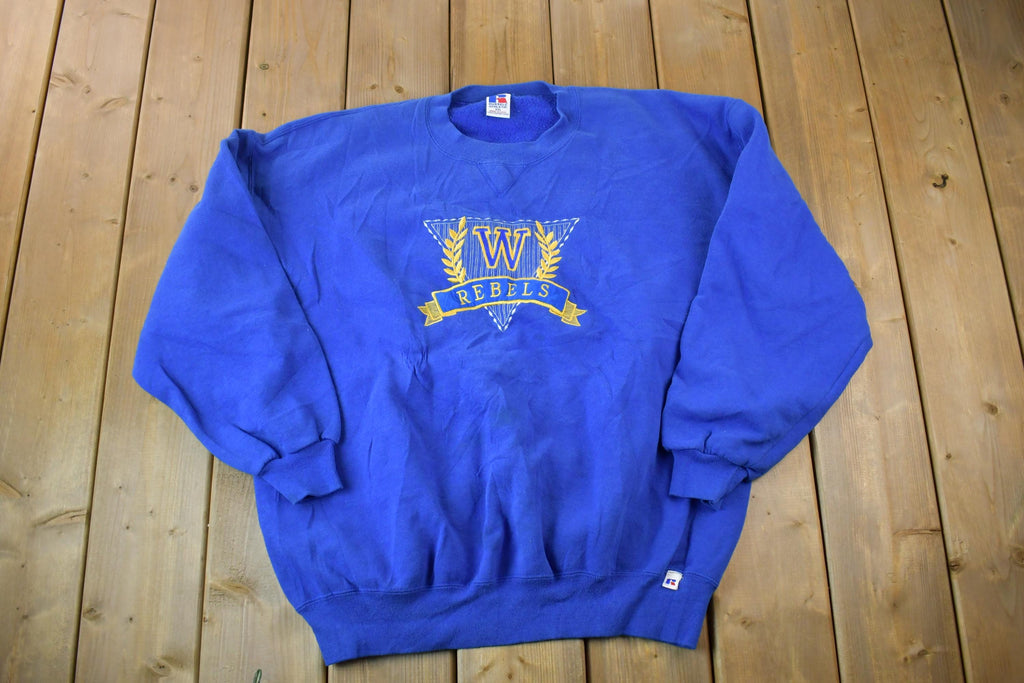 Vintage 1990s W Rebels Russell University Collegiate Heavyweight Crewneck