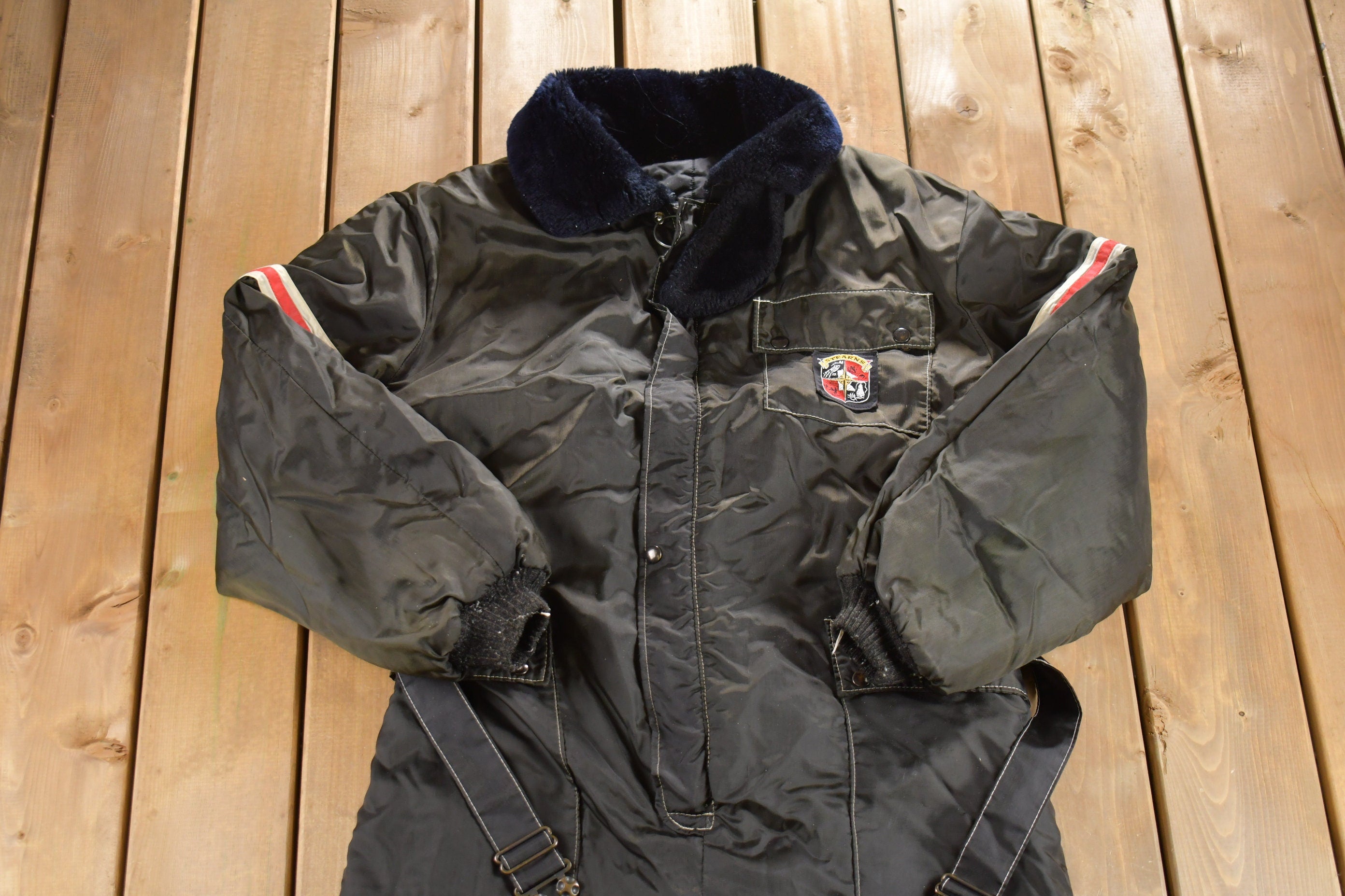 Vintage 1980s Stearns Insulated Jumpsuit / Vintage Coveralls / Workwear / Distressed Workwear / One Piece Work Suit / Made In USA