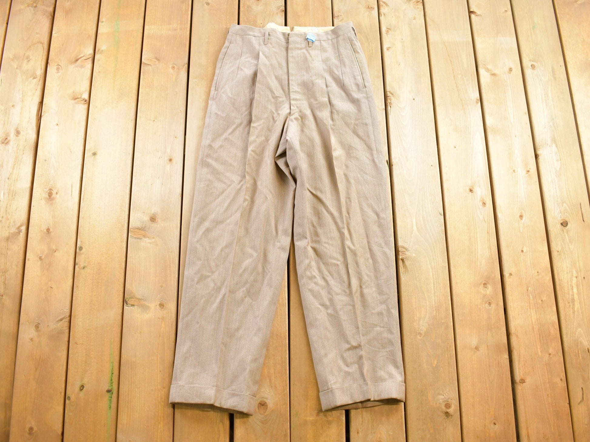 Vintage 1980's Wool Trousers Size 32x30 / 1980s Wool Pants / Streetwear / True Vintage / Vintage Workwear / Wool Pants