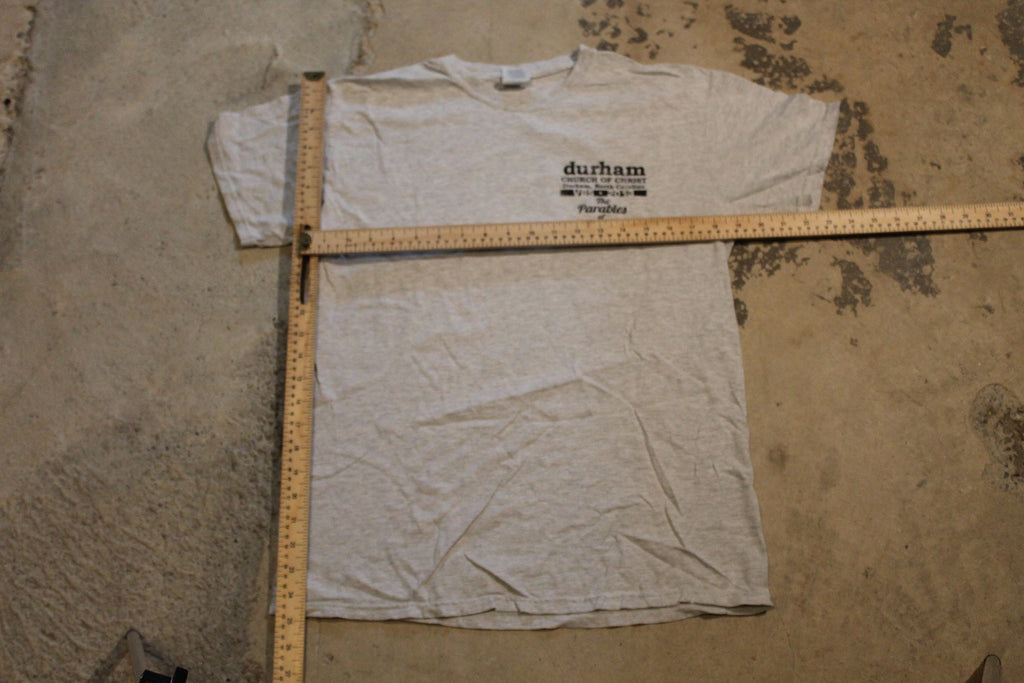 Vintage 1990s Durham Church Of Christ The Parables Of Jesus T Shirt