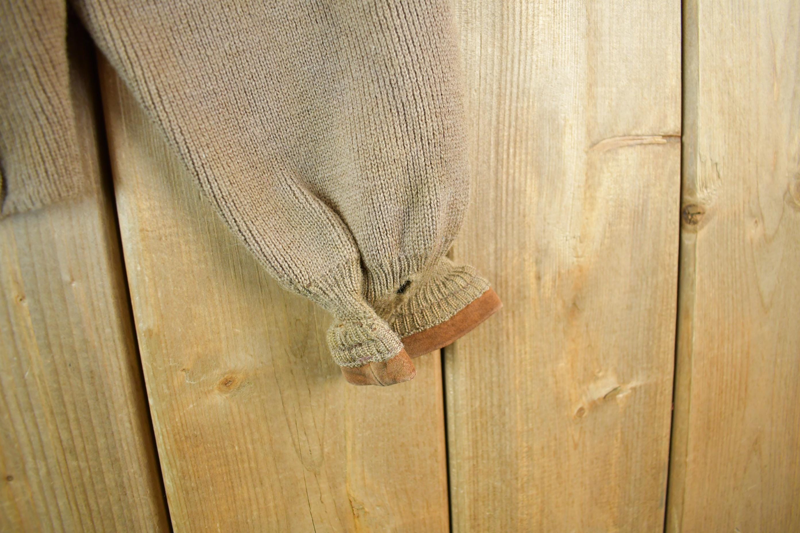 Vintage 1970s 1980s Beltinka Suede Leather Knit Cardigan Sweater Women's Small  Vintage Cardigan  Suede Button Up  Preppy  True Vintage