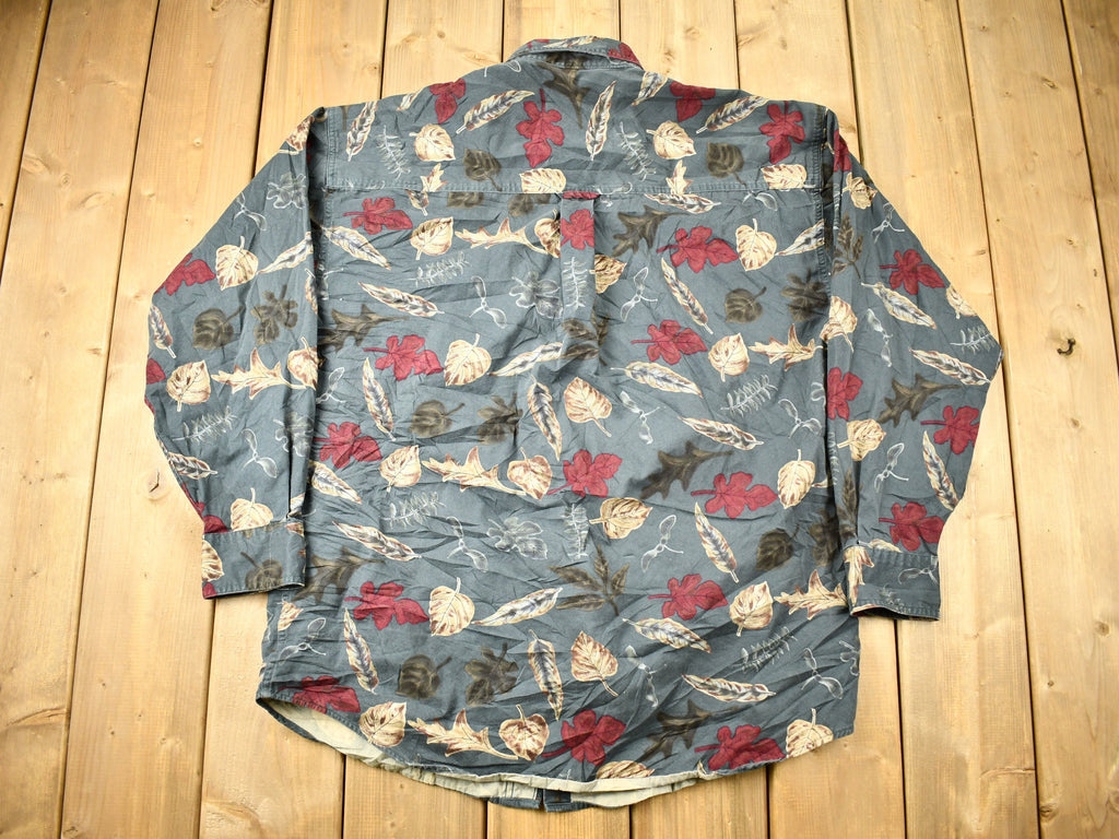 Vintage 1990s Chaps Ralph Lauren All Over Print Button Up Shirt