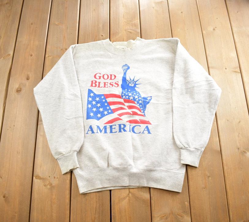 Vintage 1980s God Bless America Souvenir Crewneck Sweatshirt