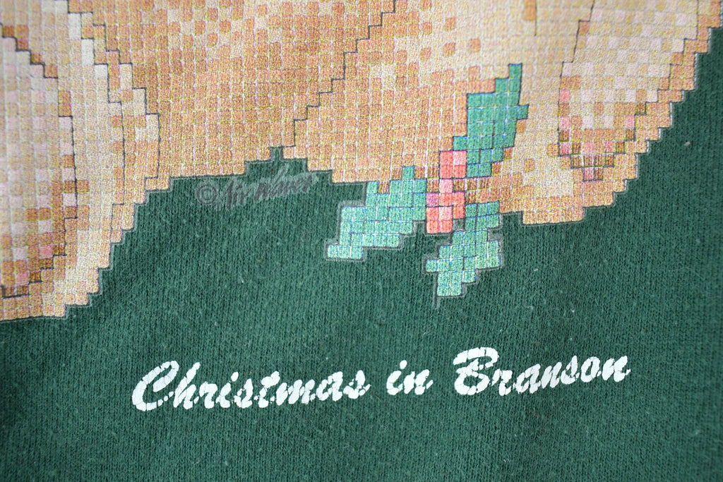Vintage 1990s Christmas In Branson Cute Teddy Bear Crewneck Sweater / 90s Crewneck / Grandma Sweater / Streetwear / Animal Theme