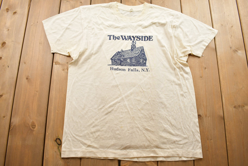 Vintage 1990s The Wayside Hudson Falls NY Cabin Souvenir T Shirt  Streetwear  Made In USA  Vacation Tee  Travel T Shirt  Screen Stars