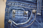 Vintage Y2K Miss Me Bedazzled Low Rise Jeans Size 26x32
