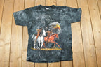Vintage 1990s Horses In Battle Spirit Graphic T-Shirt