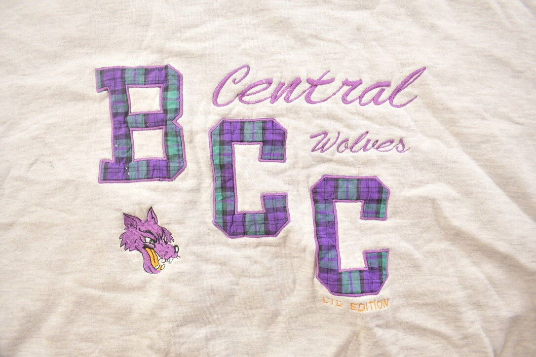 Vintage 1990s Bay City Central Wolves Collegiate Crewneck