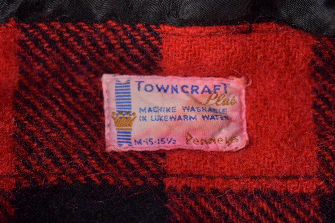 Vintage 1970s Town Craft Buffalo Plaid Button Up Shirt