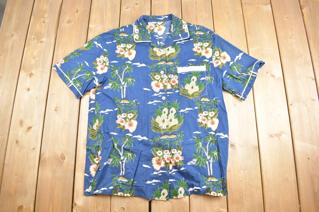 Vintage 1980s Hawaiian Button Up Shirt