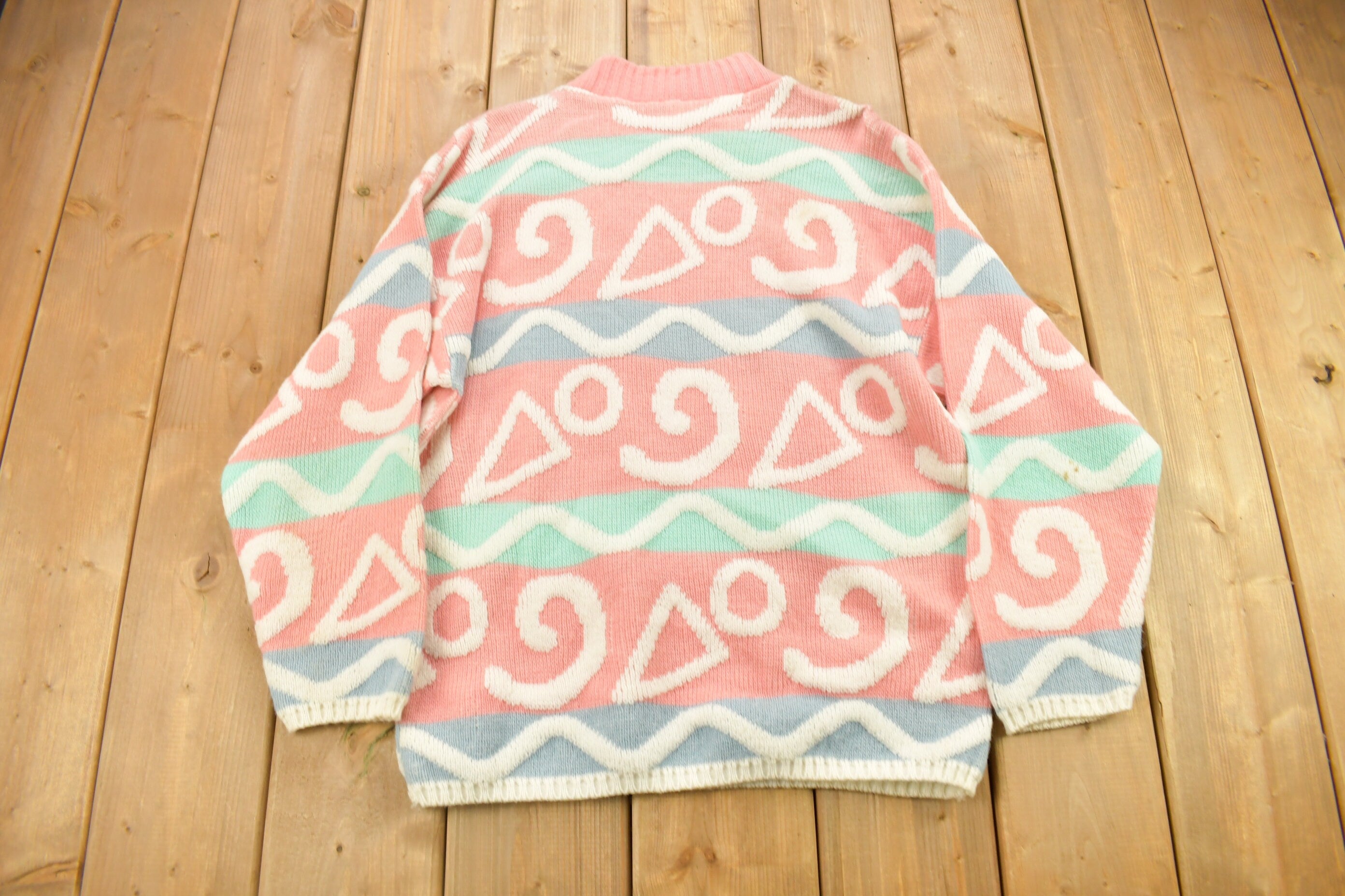 Vintage 1990s Diversity Sport Abstract Knitted Crewneck Sweater