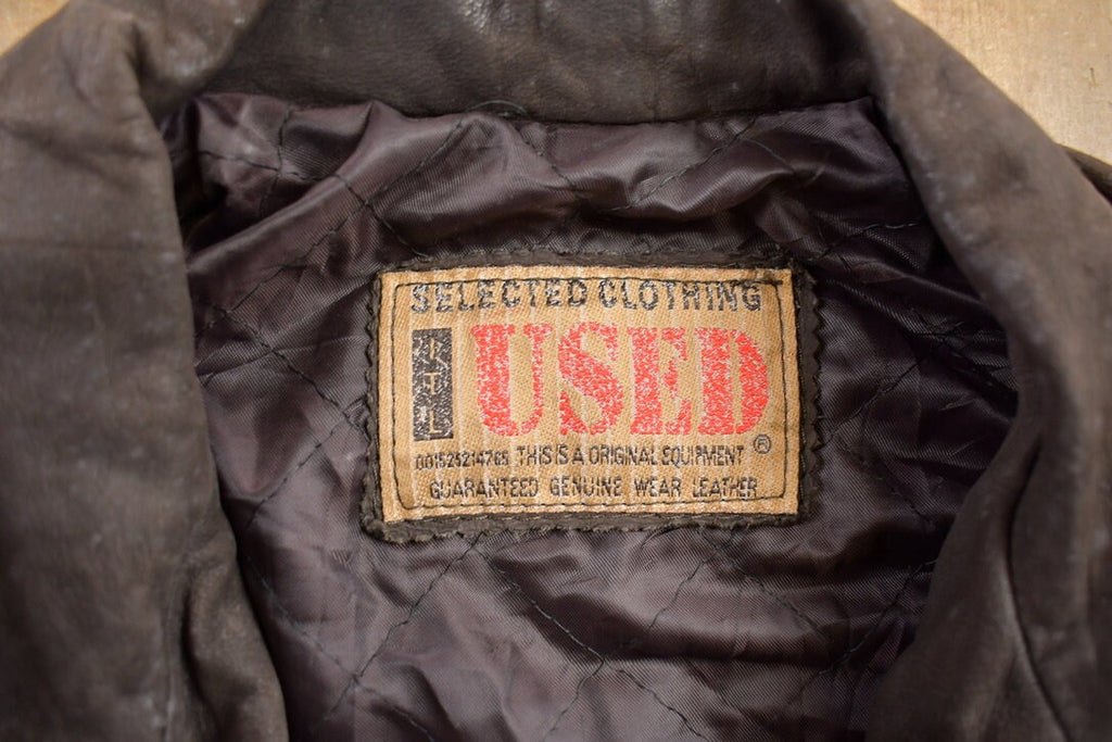 Vintage 1980s Select Clothing Waxed Leather Jacket