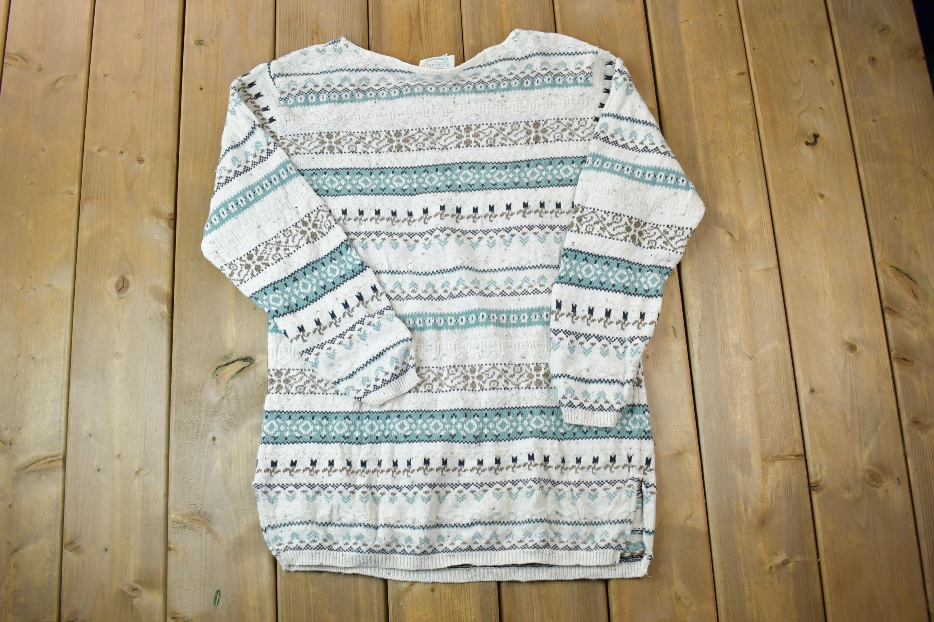 Vintage 1990s Braemar Workable casuals Knit Crewneck Sweater /