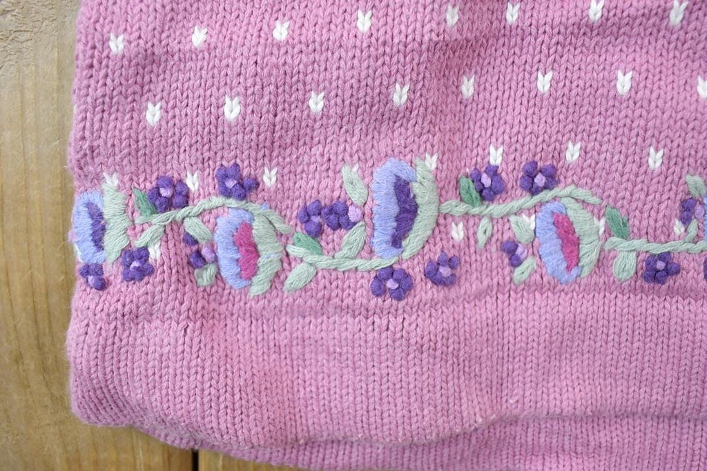 Vintage 1990s Willow Ridge Floral Knit Crewneck Sweater