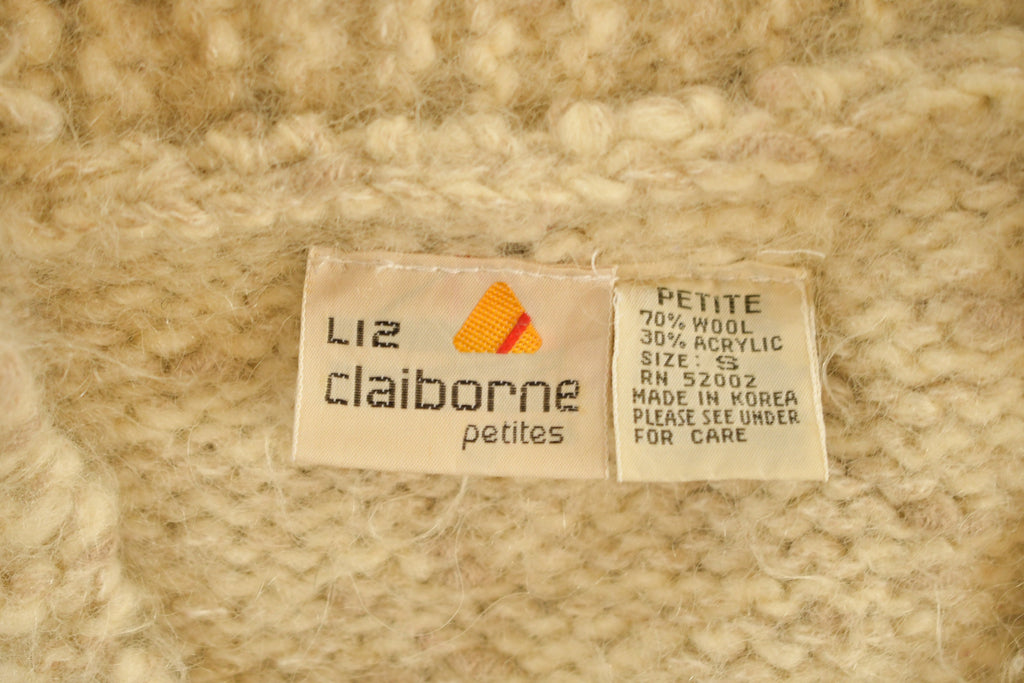 Vintage 1990s Liz Claiborne Wool Cardigan Sweater