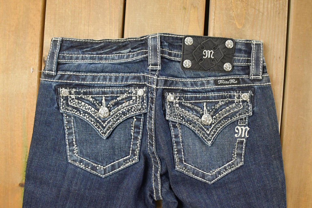 Vintage Deadstock Y2K Miss Me Bedazzled Low Rise Jeans Women's Size 26x31