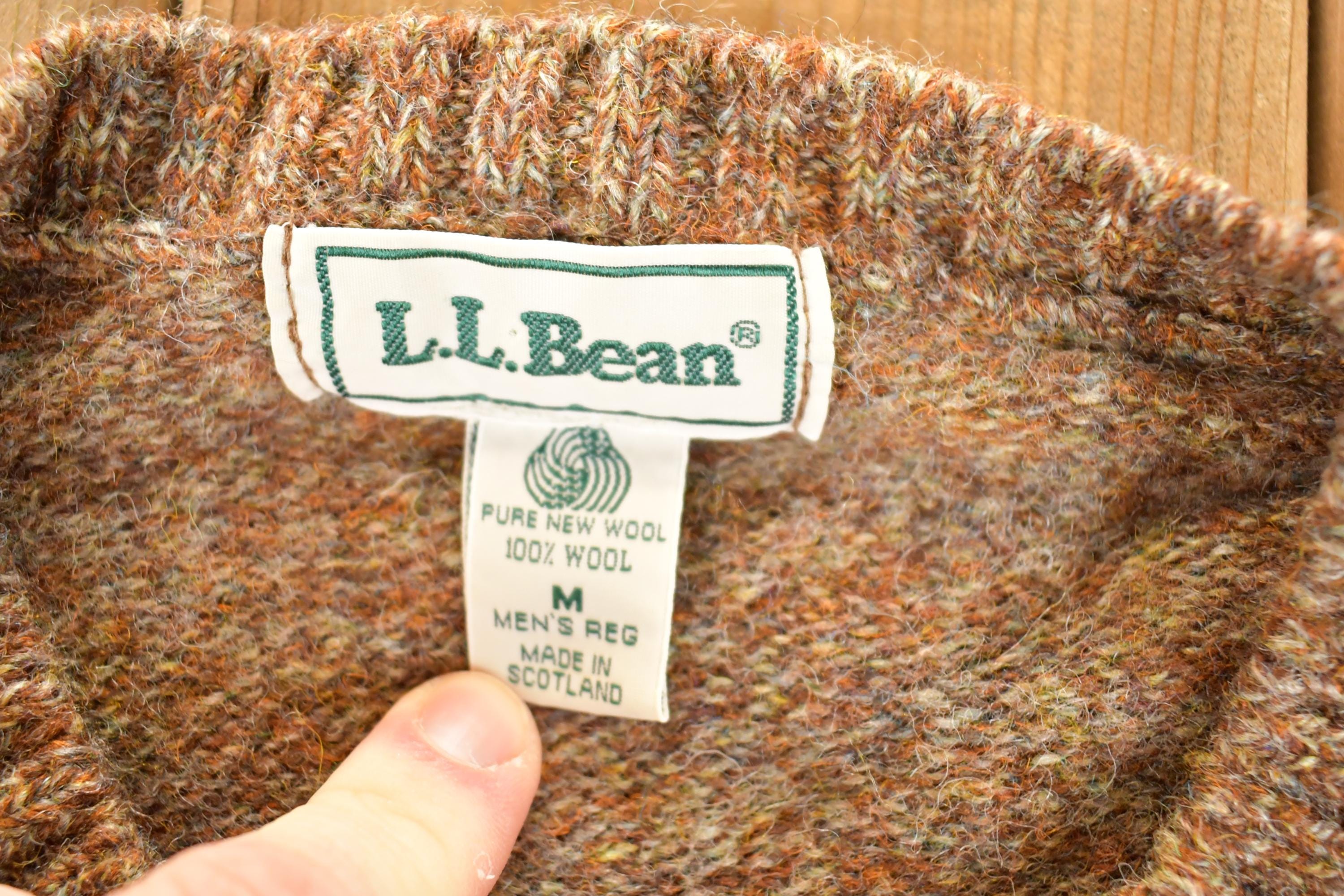 Vintage 1980s LL Bean Wool Knit Crewneck Sweater Mens M
