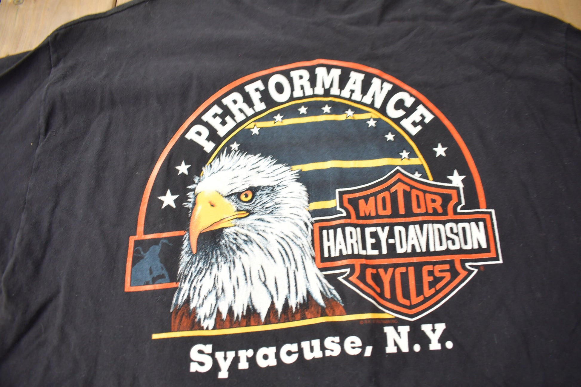Vintage 1994 Harley Davidson Motorcycles Syracuse New York Single Stitch Graphic T-Shirt Made In USA