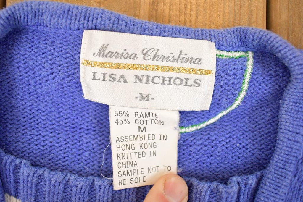 Vintage 1990s Marissa Christina Lounge Chair Knit Crewneck Sweater Women's M / 90s Knitted Sweatshirt / Vintage Preppy Knits