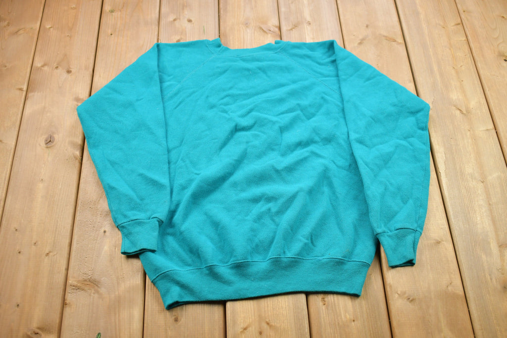 Vintage 1990s Blank Turquoise Crewneck Sweatshirt