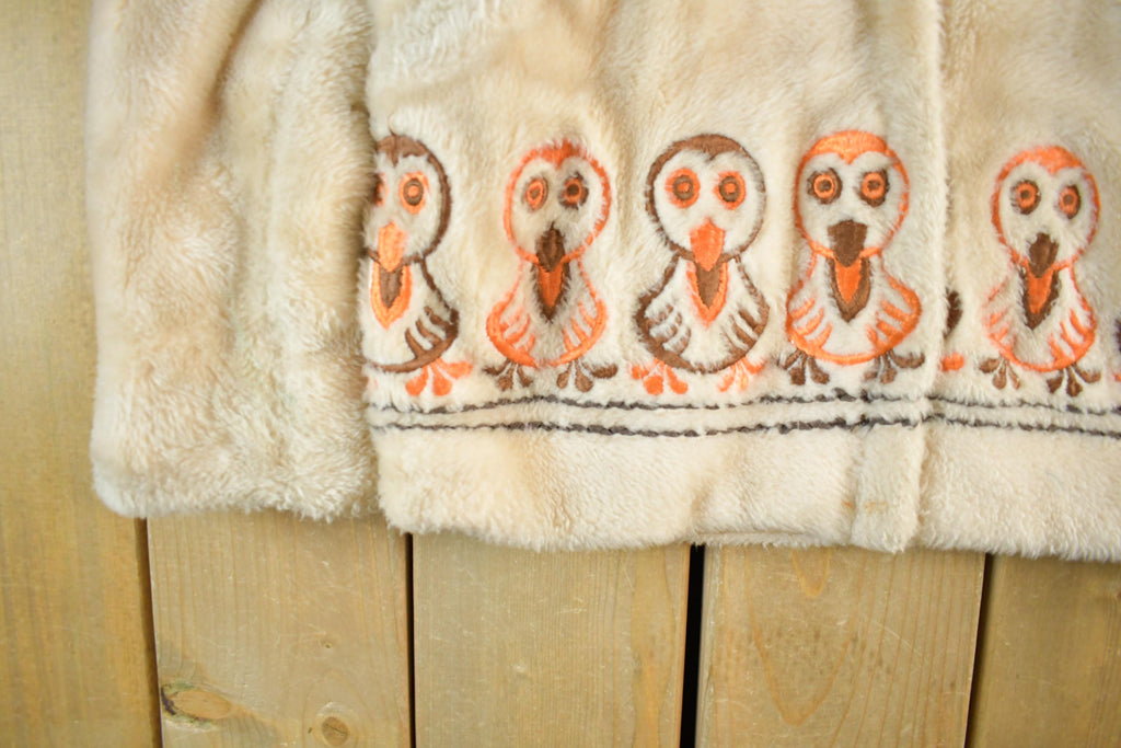 Vintage 1960s Lydia Fashions Tribal Art Fur Hooded Coat Women's M-L