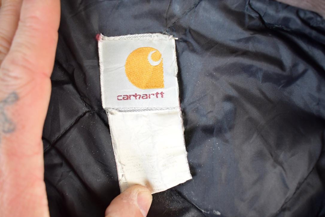 Vintage Y2K Carhartt Perfectly Distressed Collared Work Jacket Made In USA