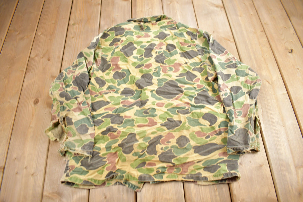 Vintage 1970s Saf T Bak Duck Camo Button Up