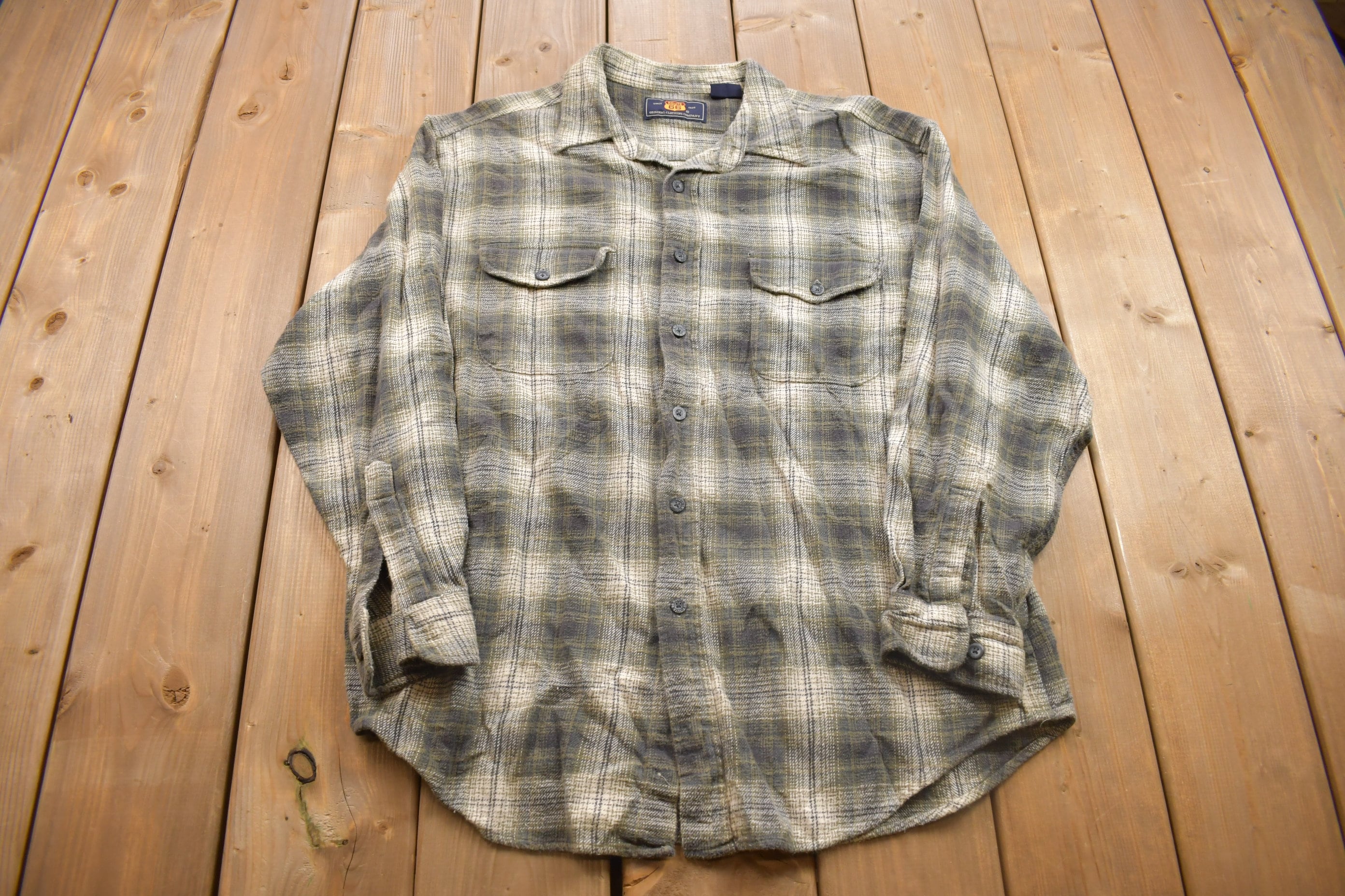 Vintage 1990s Route 66 Plaid Button Up Shirt
