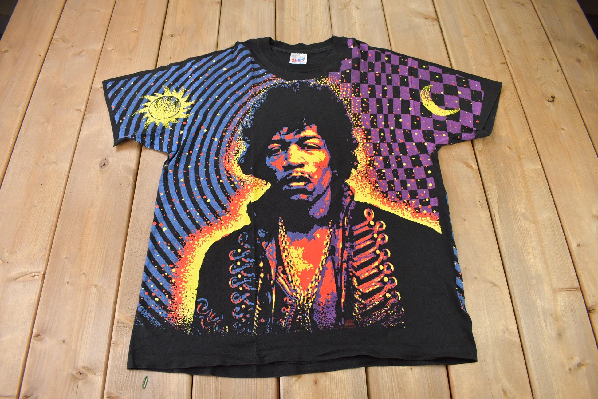 Vintage 1992 Jimi Hendrix Are You Experienced? All Over Print Single Stitch Band T-Shirt