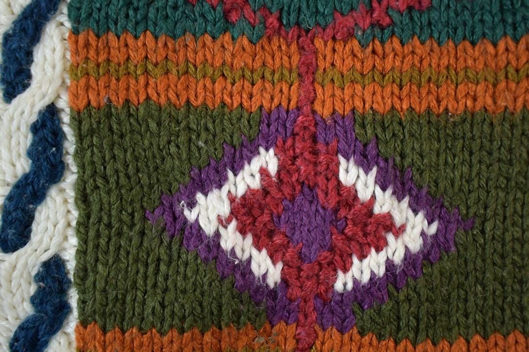 Vintage 1990s Huntington Ridge Hand Knit Crewneck Button Up Sweater Vest