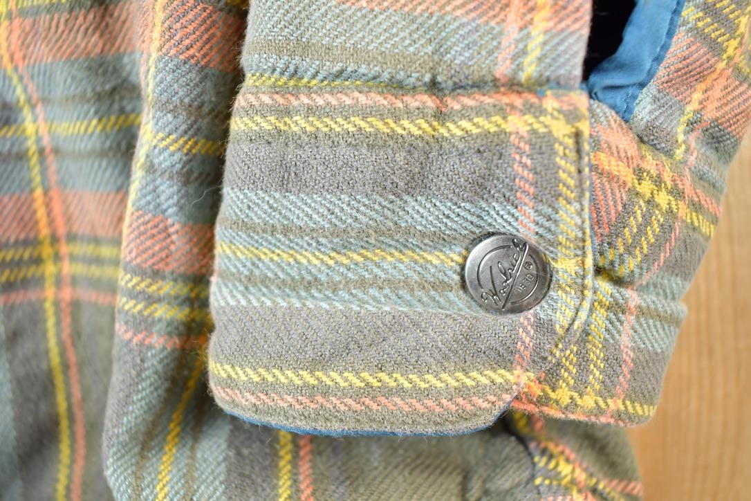 Vintage 1990s Woolrich Plaid Lined Flannel Button Up Shirt Mens M