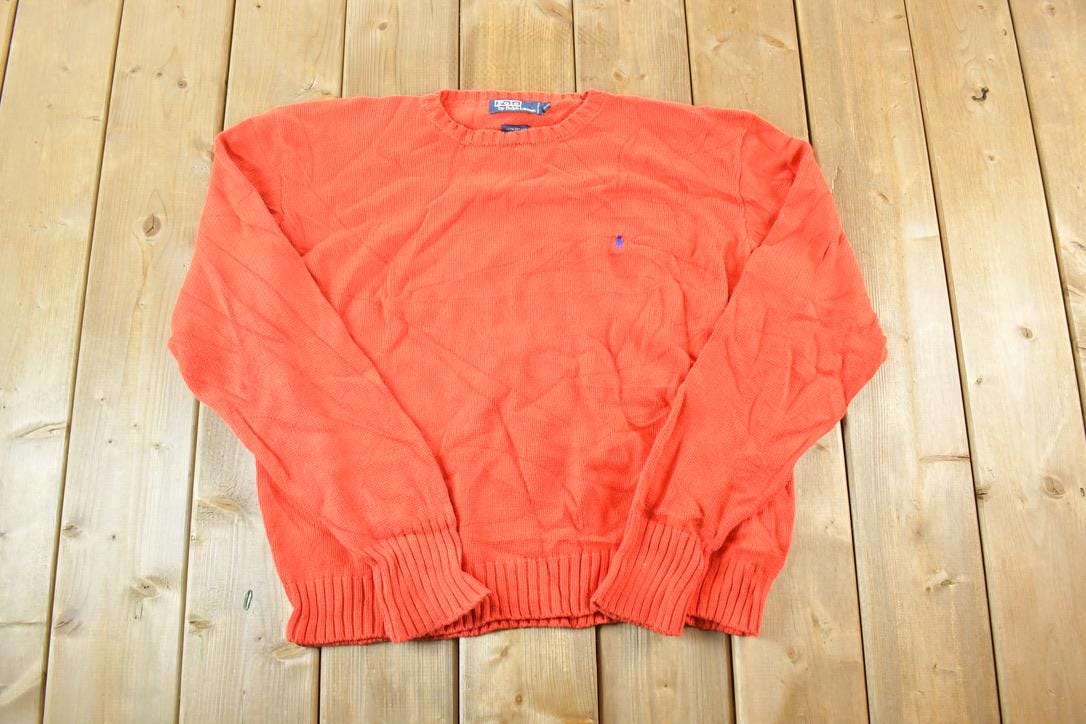 Vintage 1990s Polo By Ralph Lauren Knit Crewneck Sweater Mens XL
