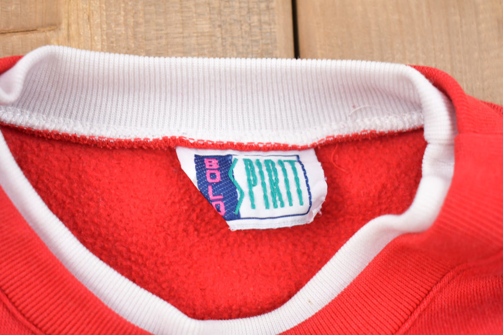Vintage 1990 Bold Spirit Floral Embroidered Crewneck Sweatshirt