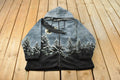 Vintage 1990s Kokopelli American Bald Eagle Fleece Sweater Jacker Men's XL / Outdoors / 90s Sweater / Fleece Zip up / All Over Print