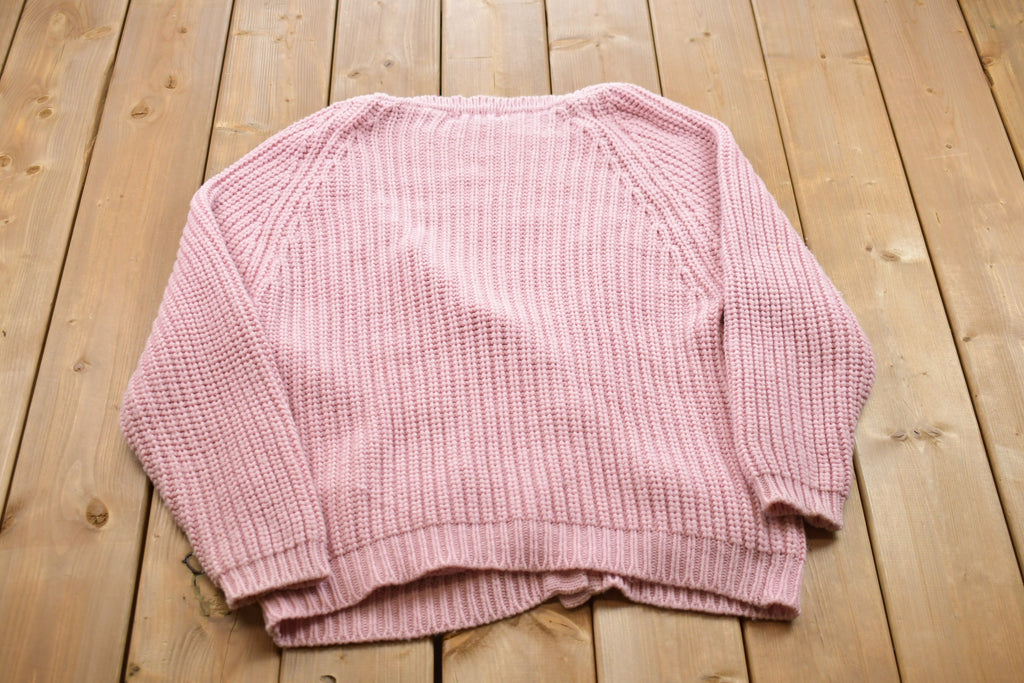 Vintage 1990s Shenanigans Pink Knitted Cardigan Sweater