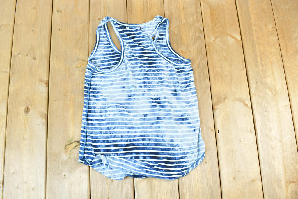 Women Vintage Vigoss Y2K Striped Tank Top T-Shirt / Vigoss Grunge Skull Print / Contrast Stitch / Internet Famous Clothing / Over Dyed