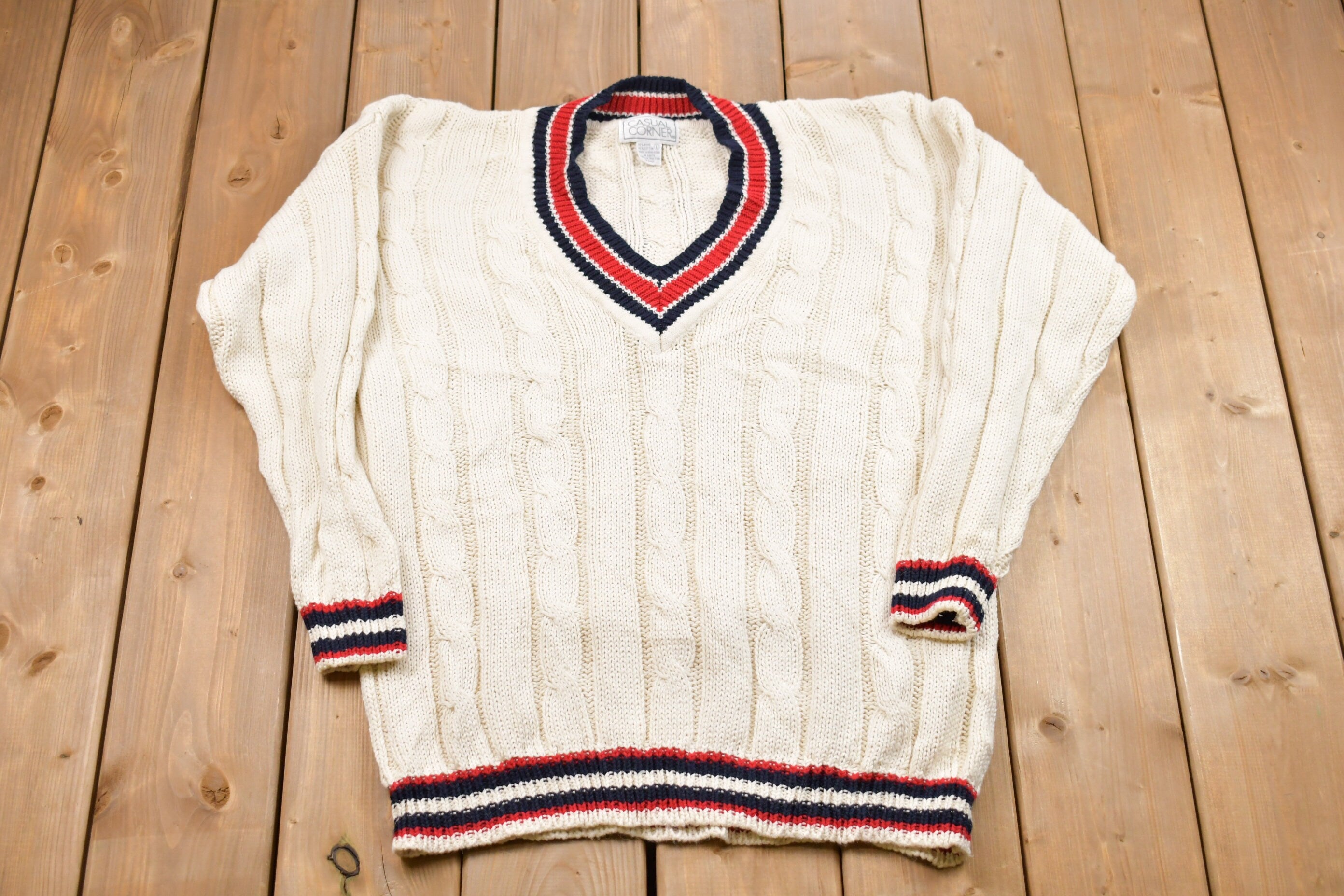 Vintage Casual Corner Cable Knit Sweater