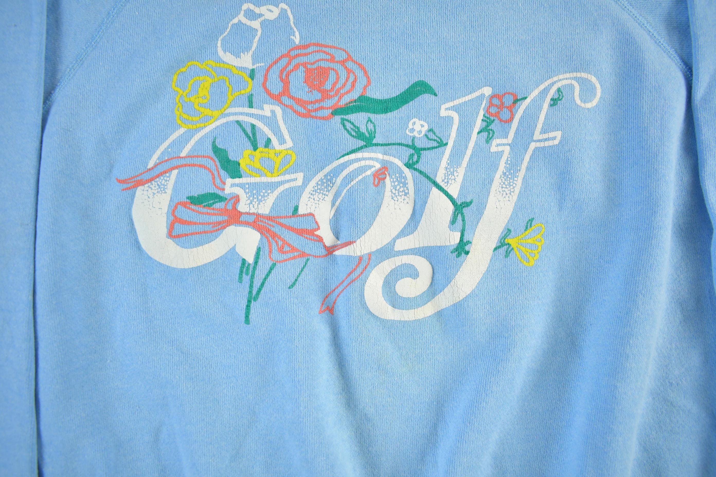 Vintage 1990s Golf Floral Crewneck Sweatshirt Men's Small