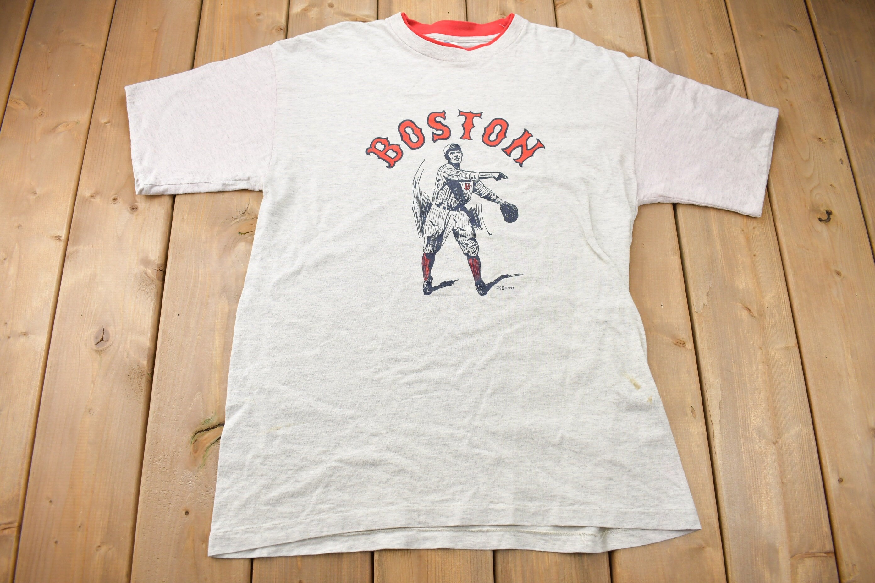 Vintage 1990s MLB Boston Red Sox Graphic T-Shirt / Made In USA / MLB Baseball / 90s Streetwear / Sportswear